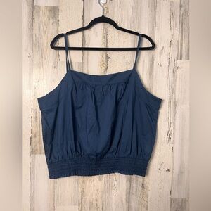 LOFT Navy Smocked Waist Tank Top Sz XL